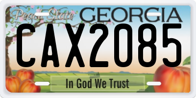 GA license plate CAX2085