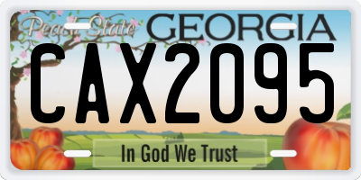 GA license plate CAX2095