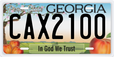 GA license plate CAX2100