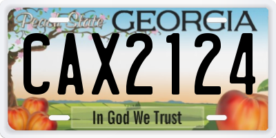 GA license plate CAX2124