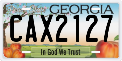 GA license plate CAX2127