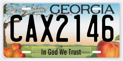 GA license plate CAX2146
