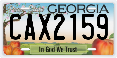 GA license plate CAX2159