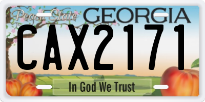 GA license plate CAX2171