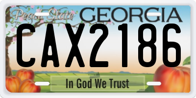 GA license plate CAX2186