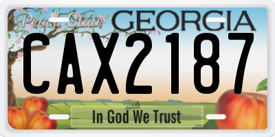 GA license plate CAX2187