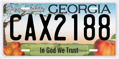 GA license plate CAX2188