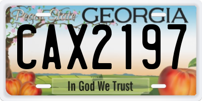 GA license plate CAX2197