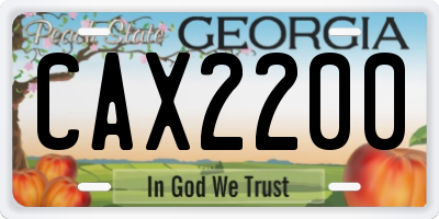 GA license plate CAX2200