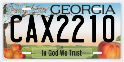 GA license plate CAX2210