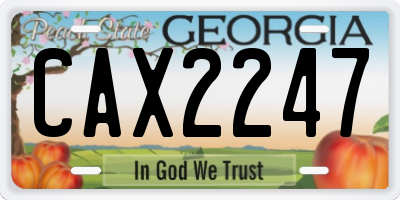 GA license plate CAX2247