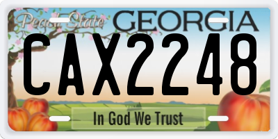 GA license plate CAX2248