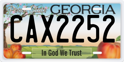 GA license plate CAX2252