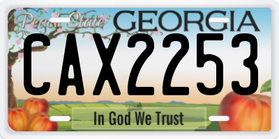 GA license plate CAX2253