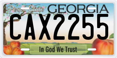 GA license plate CAX2255