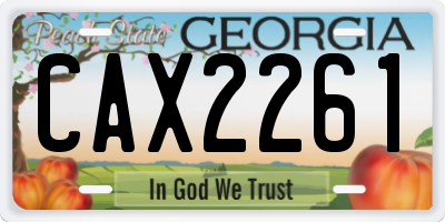 GA license plate CAX2261