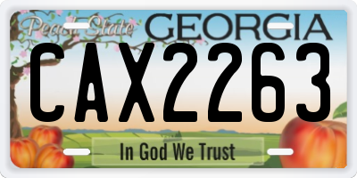 GA license plate CAX2263