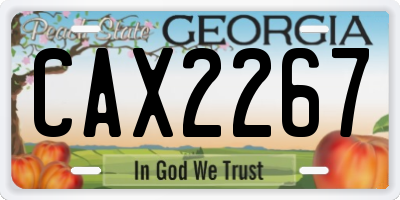 GA license plate CAX2267