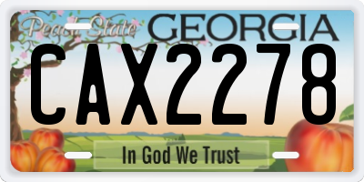 GA license plate CAX2278
