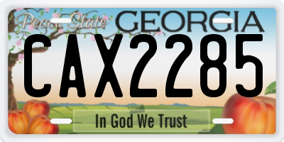 GA license plate CAX2285