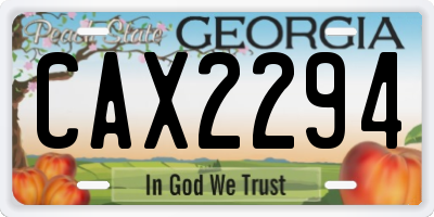 GA license plate CAX2294