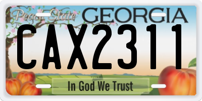 GA license plate CAX2311