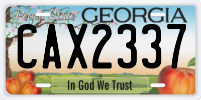 GA license plate CAX2337