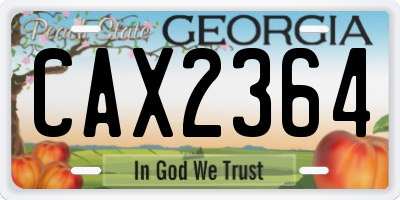 GA license plate CAX2364