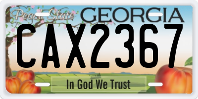 GA license plate CAX2367