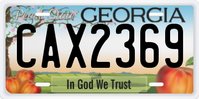 GA license plate CAX2369