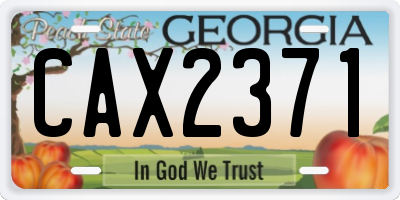 GA license plate CAX2371