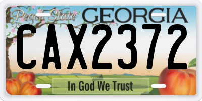 GA license plate CAX2372