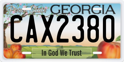 GA license plate CAX2380