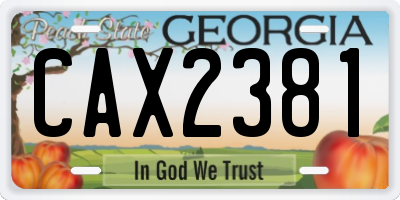GA license plate CAX2381