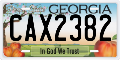 GA license plate CAX2382