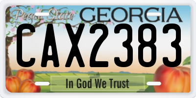 GA license plate CAX2383