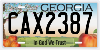 GA license plate CAX2387