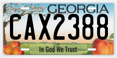 GA license plate CAX2388