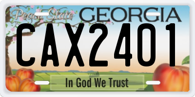 GA license plate CAX2401