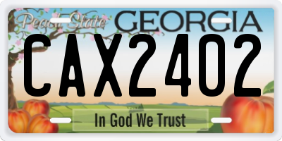 GA license plate CAX2402