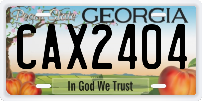 GA license plate CAX2404