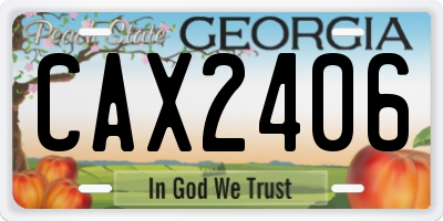 GA license plate CAX2406