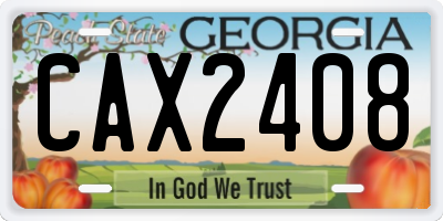 GA license plate CAX2408