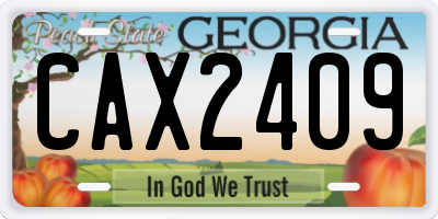 GA license plate CAX2409