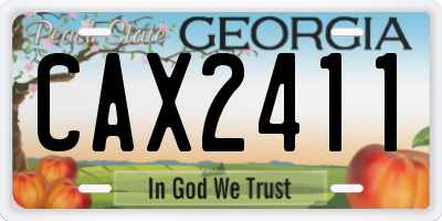 GA license plate CAX2411