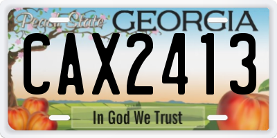 GA license plate CAX2413