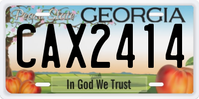 GA license plate CAX2414