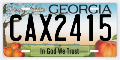 GA license plate CAX2415