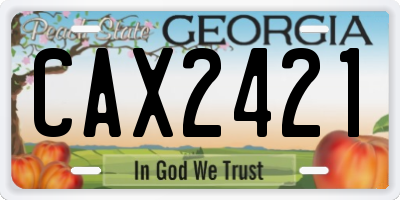 GA license plate CAX2421