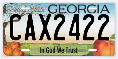 GA license plate CAX2422